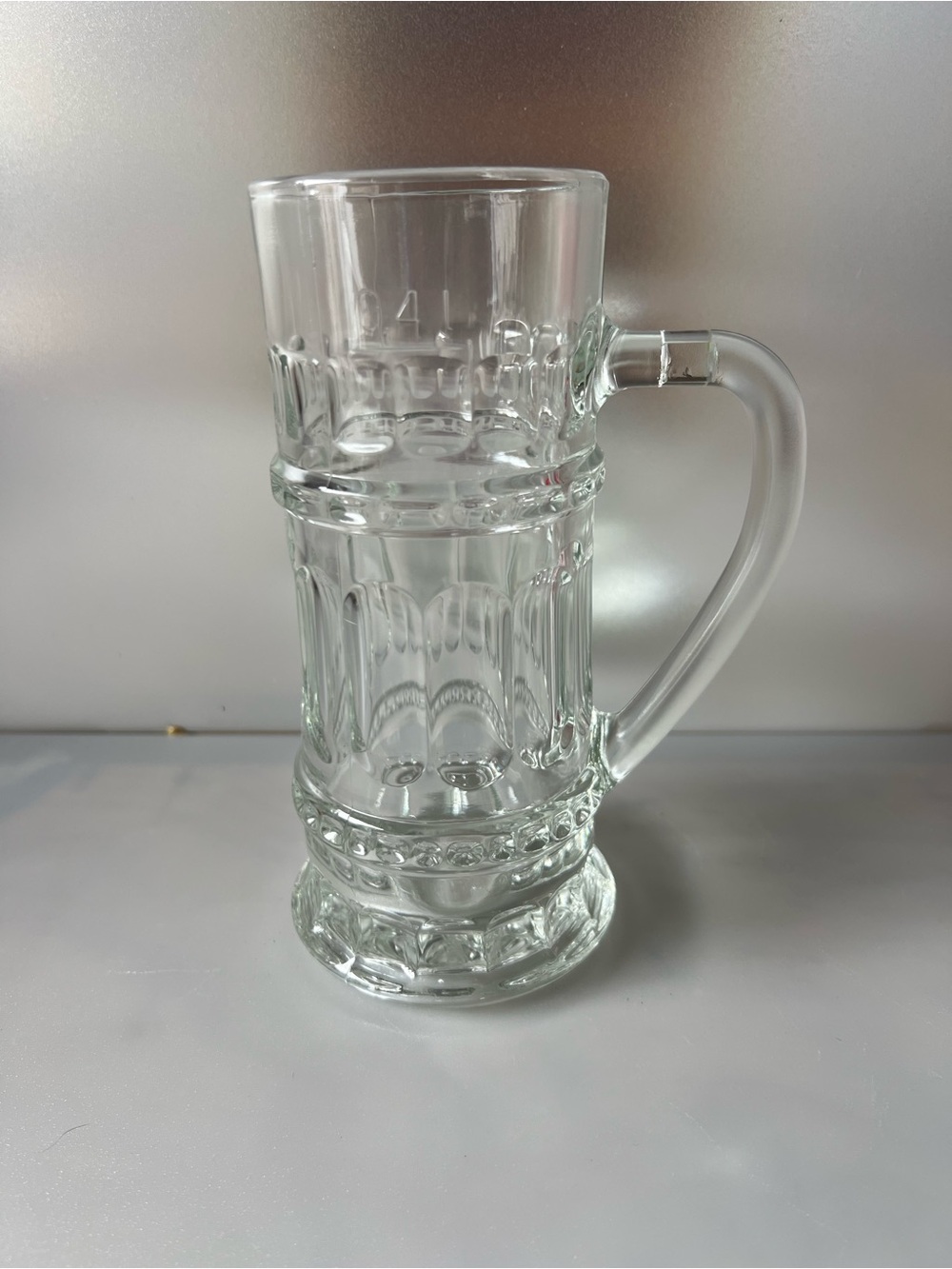 Clear Glass Beer Stein Mug with Handle - Home Dining